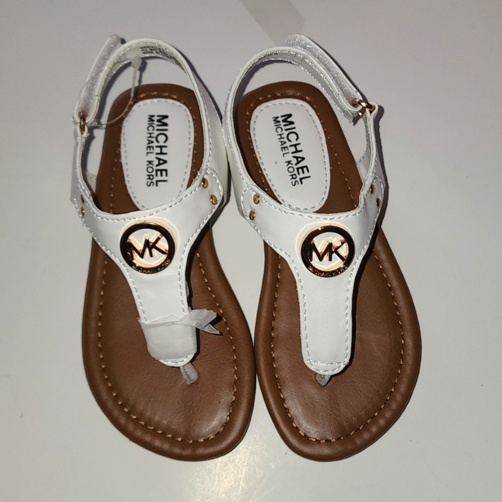 Michael Kors marcella-t toddler girls white sandles size 8